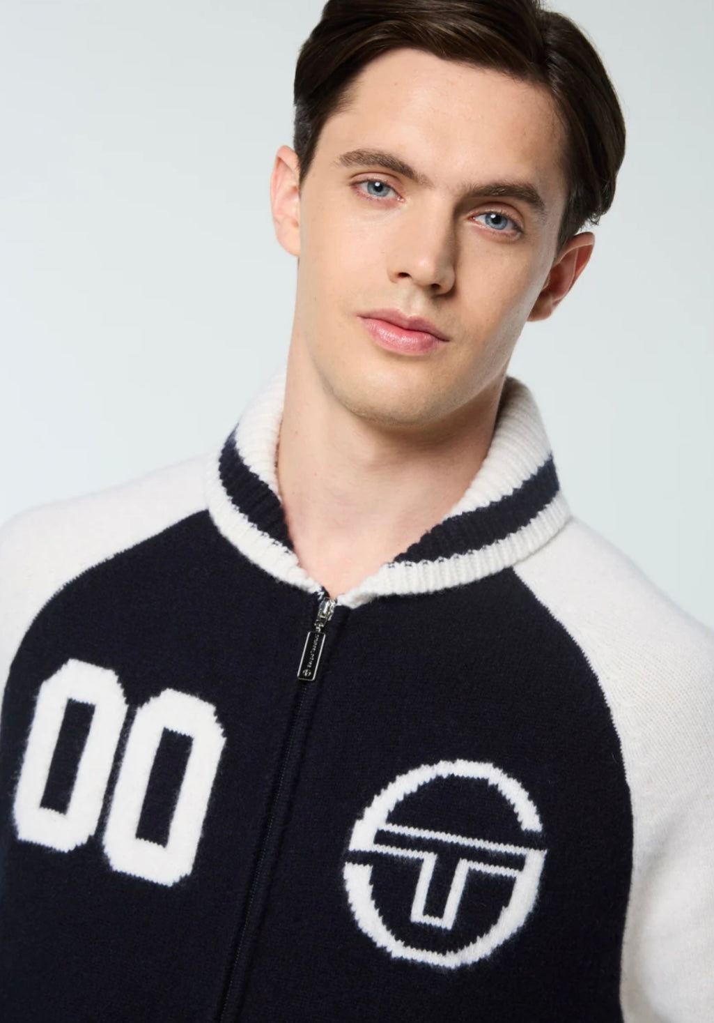 Men’s Sergio Tacchini Navy | White Classic Sportwear Sweater NWT