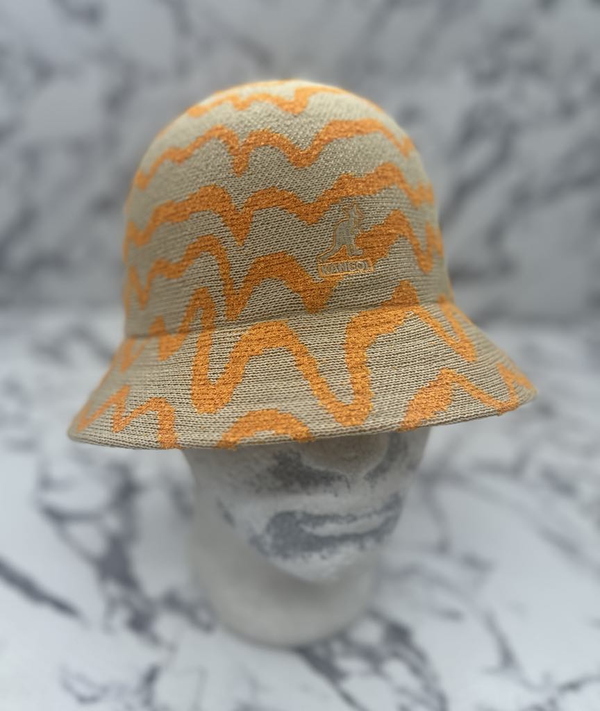 Men's Kangol Khaki | Orange Meltdown Casual Bucket Hat NWT