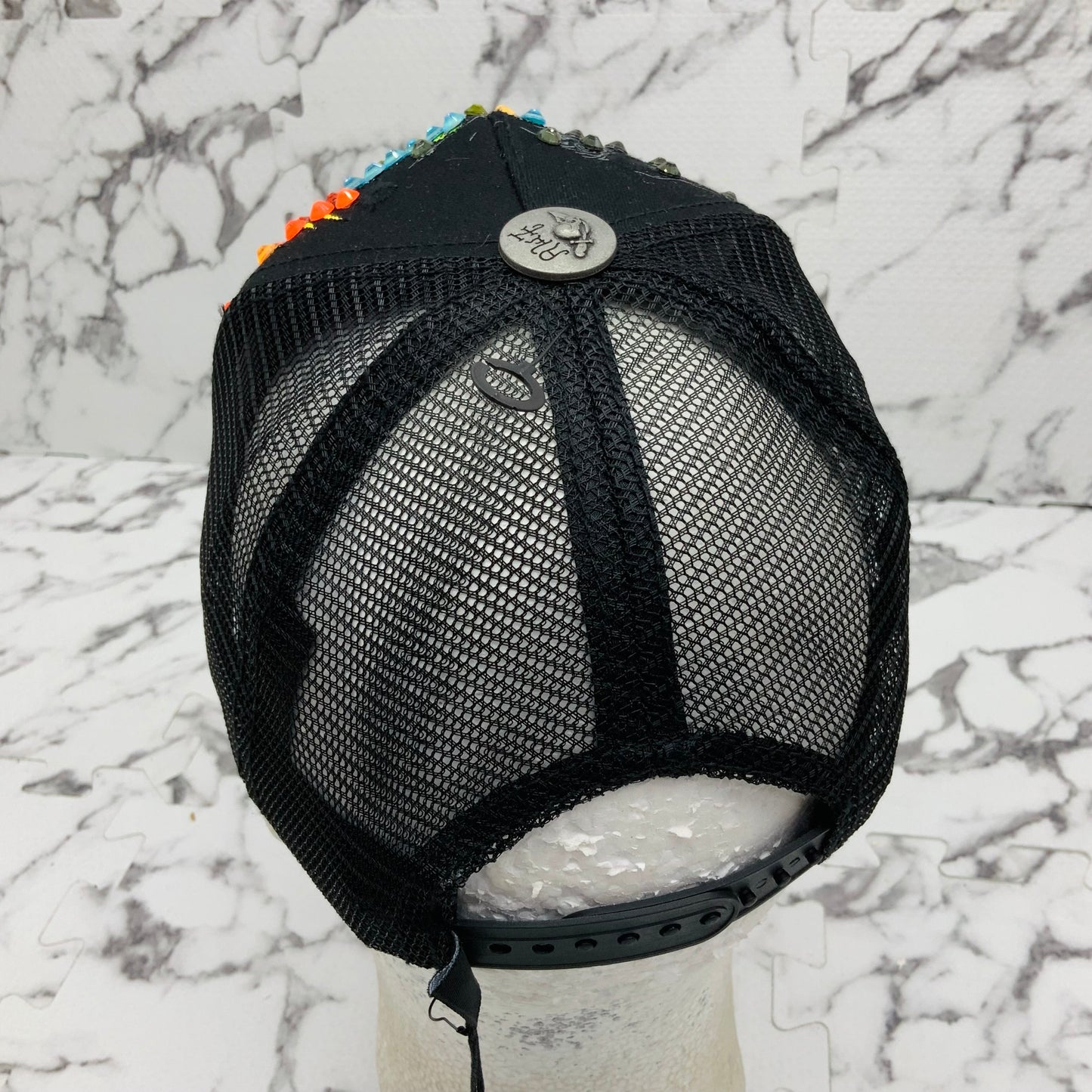 Men's Ed Hardy Dragons Black | Multicolor Rhinestone Trucker Hat NWT