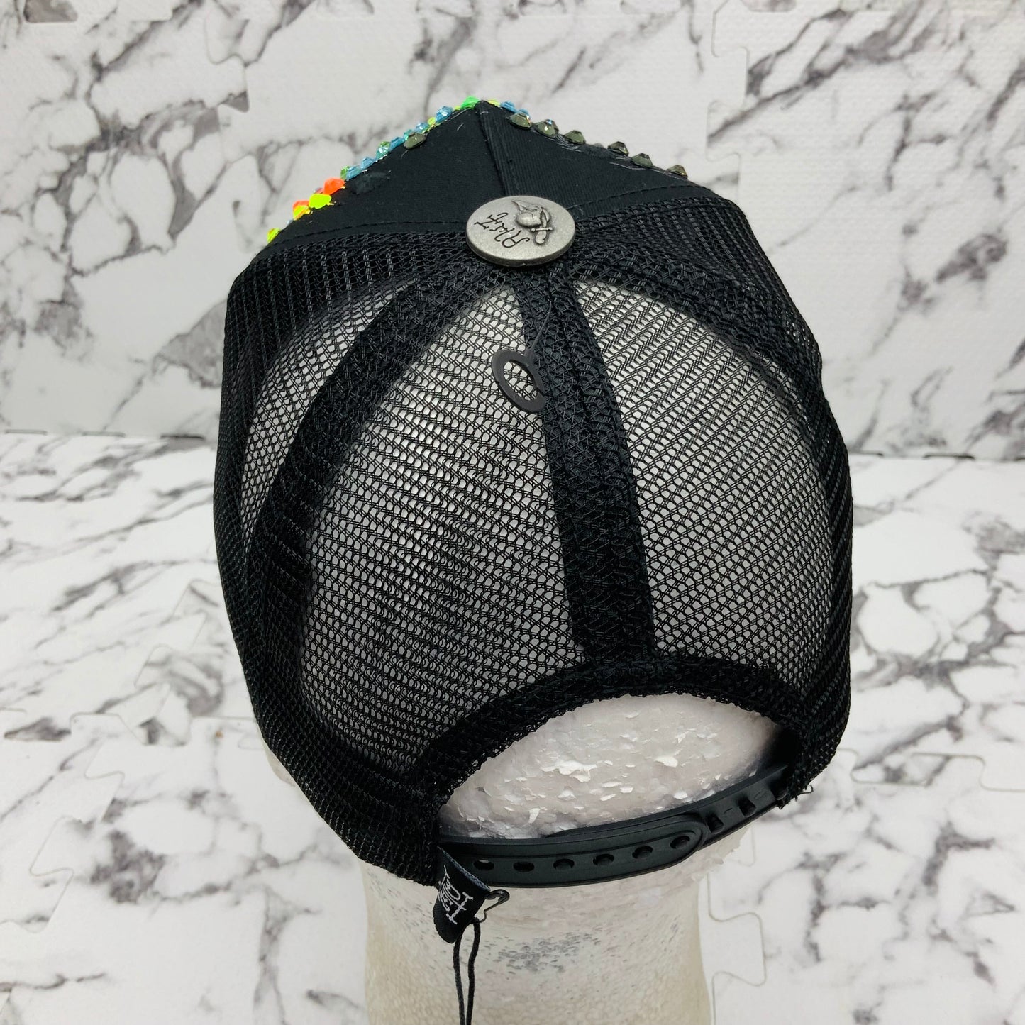 Men's Ed Hardy Dragons Black | Multicolor Rhinestone Trucker Hat NWT