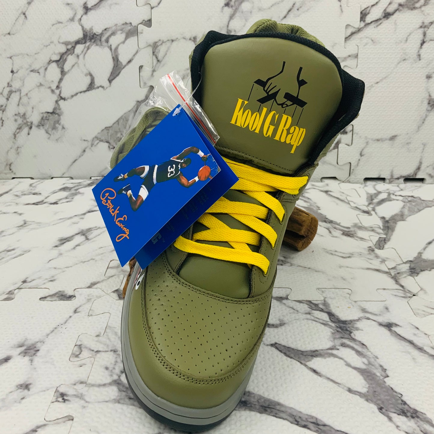 Men’s Patrick Ewing 33 HI x KOOL G RAP Olive| Red | Yellow Sneakers NWT
