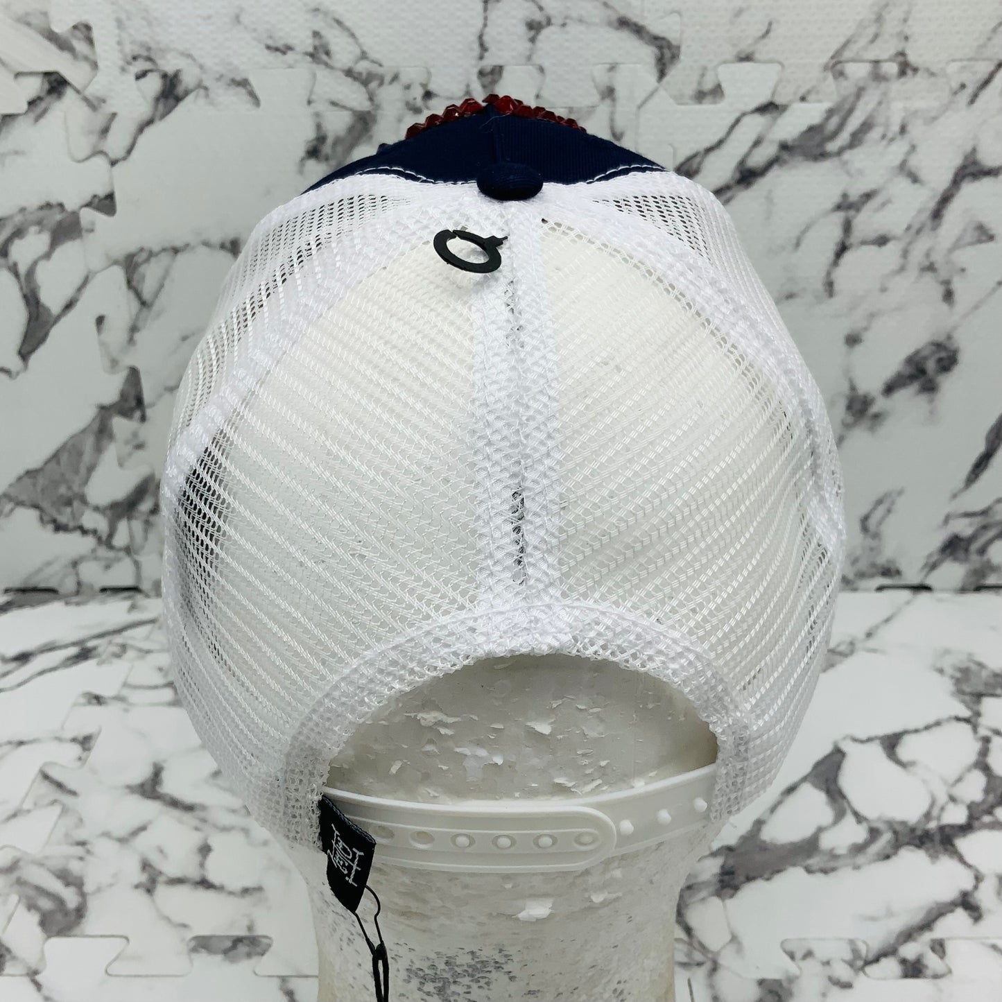 Men's Ed Hardy Love Kills Slowly Navy | White | Lime Green Rhinestone Trucker Hat NWT
