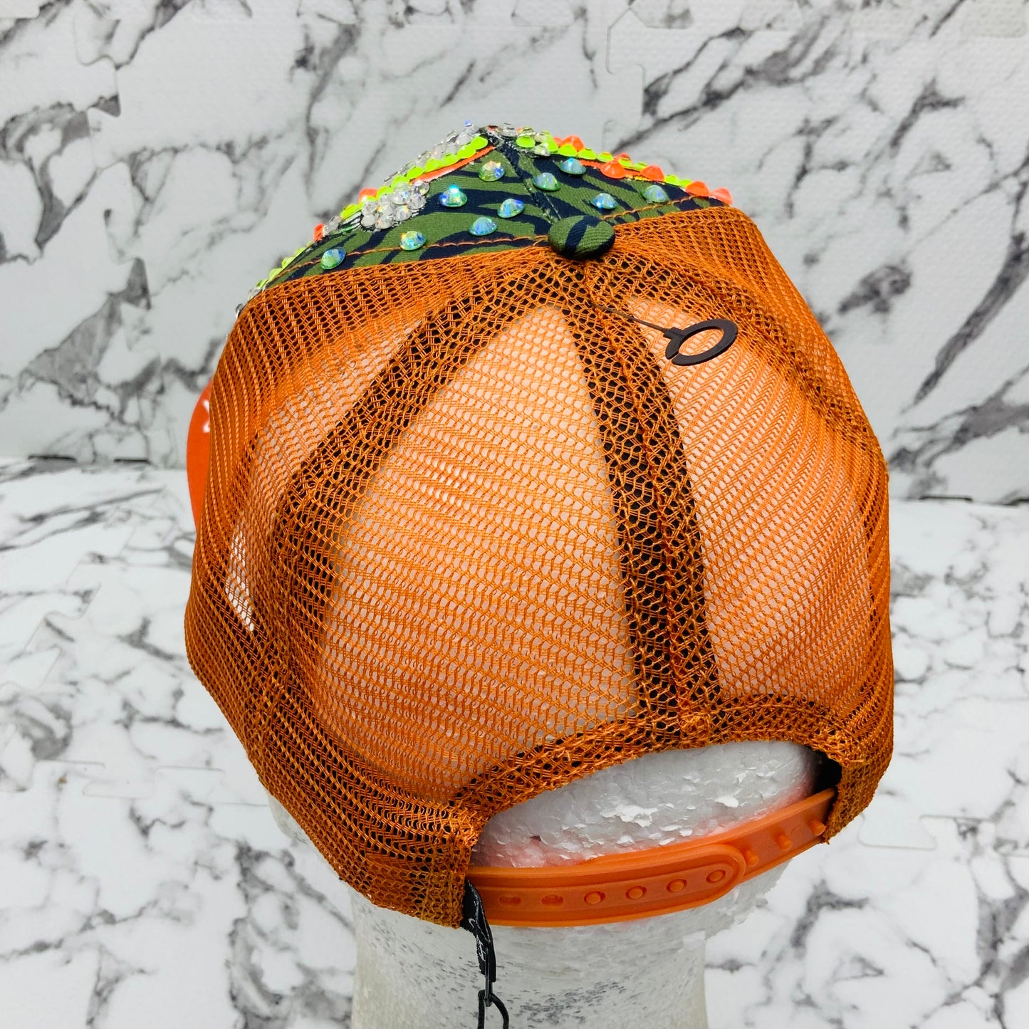 Men's Ed Hardy Tiger Orange | Multicolor Rhinestone Trucker Hat NWT