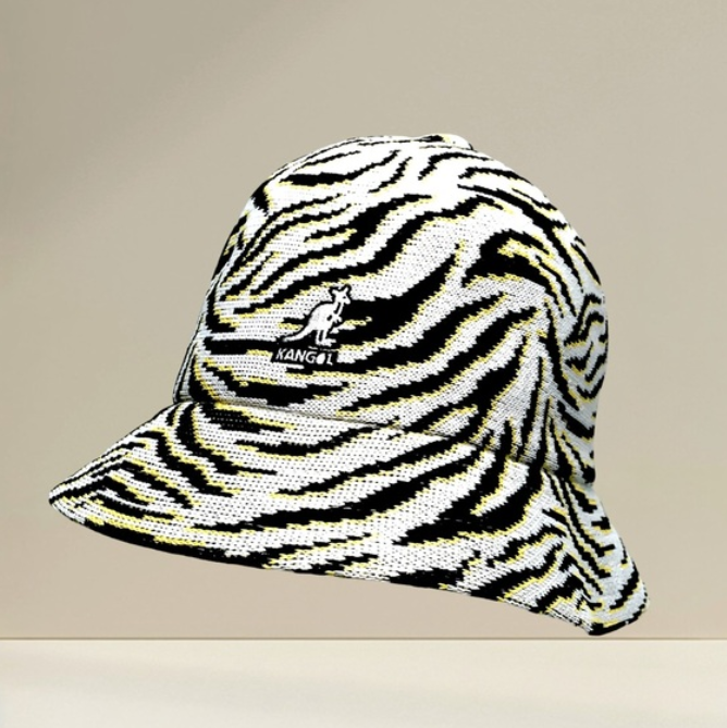 Men's Kangol Zebra Carnival White | Black | Yellow Casual Bucket Hats NWT