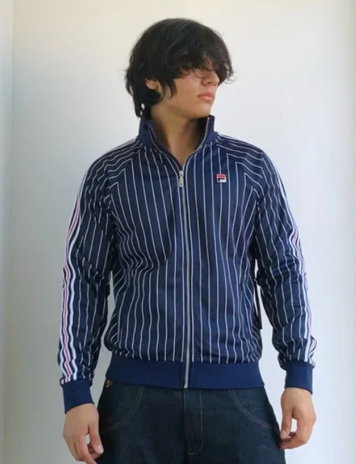 Men's Fila Navy | White | Red Striped Track Jacket NWT