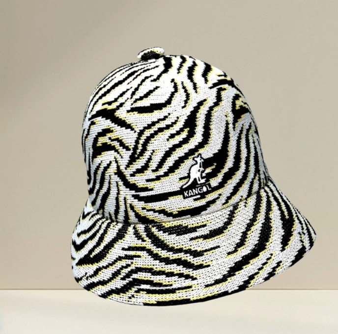 Men's Kangol Zebra Carnival White | Black | Yellow Casual Bucket Hats NWT