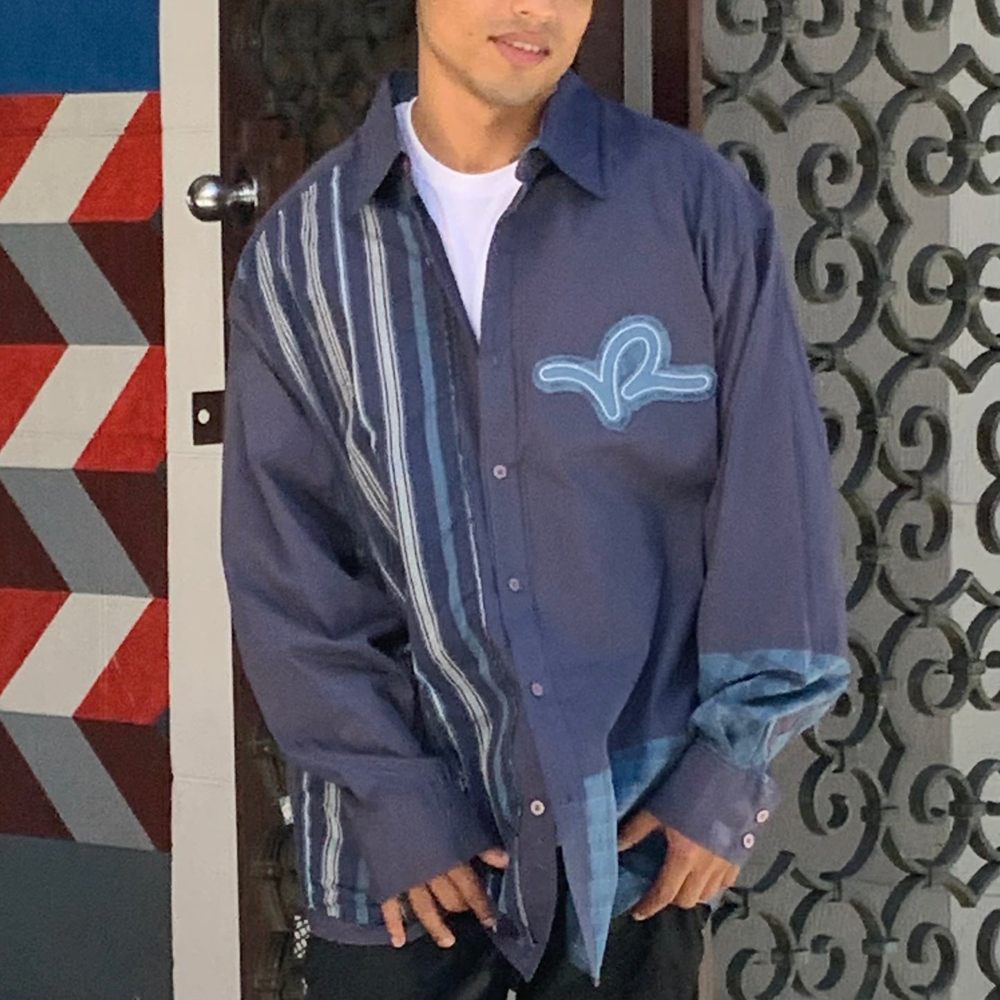 Men’s Rocawear Navy Blue L/S Button Down Shirts NWT