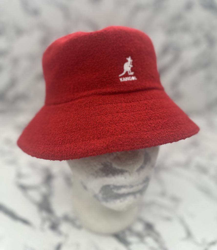 Men's Kangol Red | White Bermuda Bucket Hat NWT