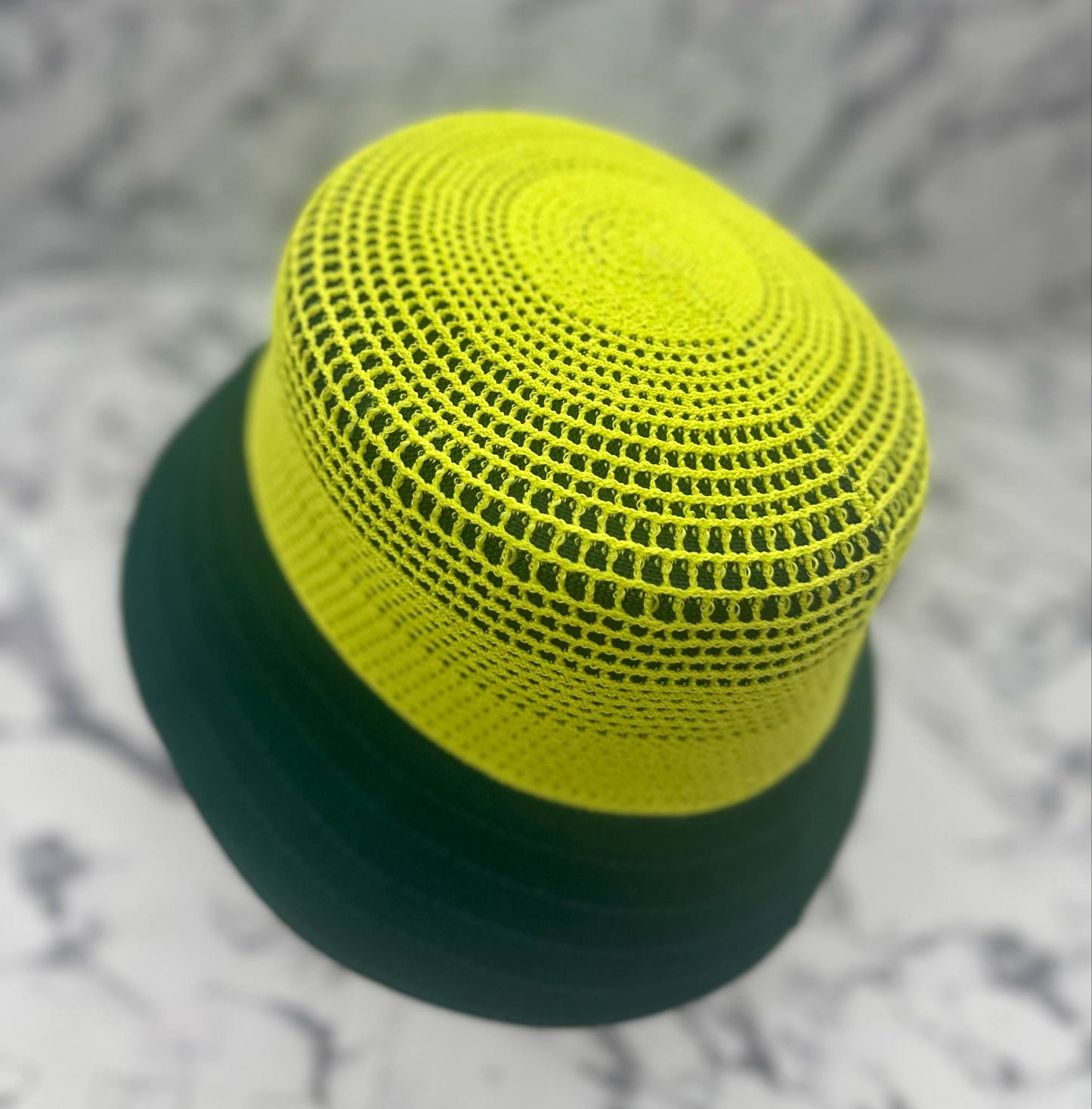 Men's Kangol Lime Green | Forest Green Double Mesh Lahinch Bucket Hat NWT