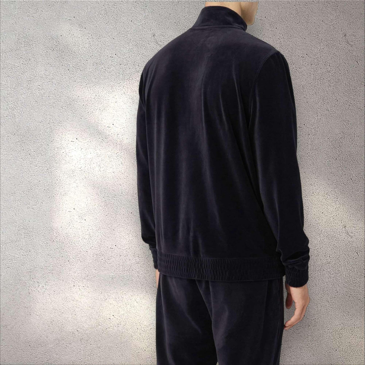 Men’s Fila Solid Black Velour Casual Outfit Set Tracksuits NWT