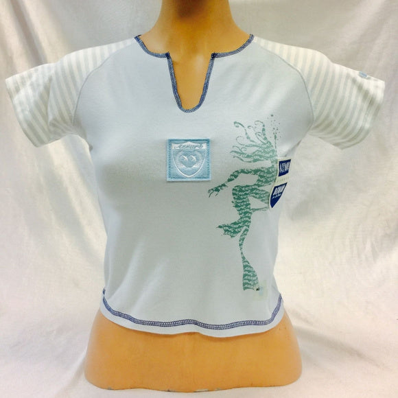 Women’s Azzure Denim Sky | White | Turquoise Tee Shirt NWT