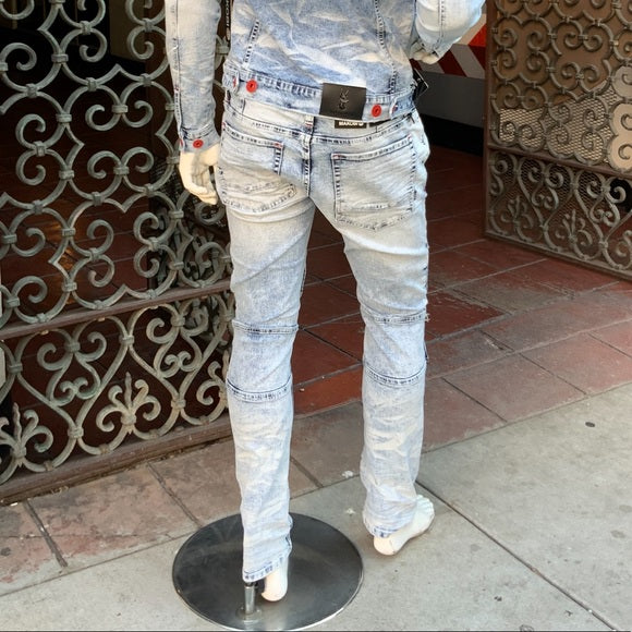 Men’s Makobi Sky Blue Biker jeans NWT
