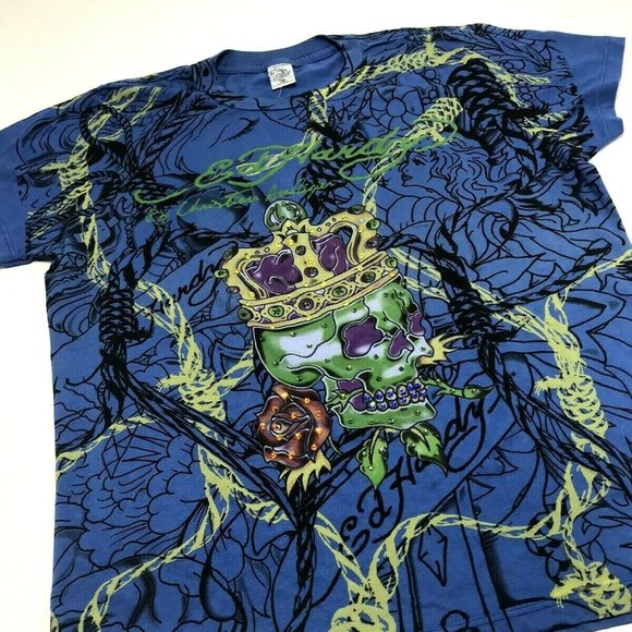Unisex Ed Hardy Blue | Black | Green Tee Shirts