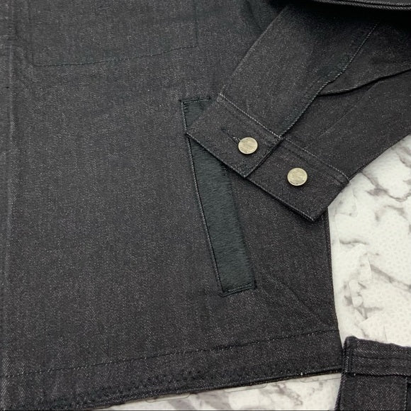 Men's Davoucci Black Pony Hair Denim Jacket NWT