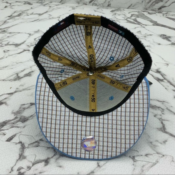 Men's New Era Cap Sky Blue | Brown | White Plaid 59FIFTY NY Yankees Limited Edi