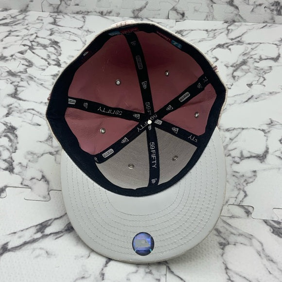Men's New Era Cap Vintage Off White | Pink Boston Red Sox 59FIFTY MLB Hats NWT