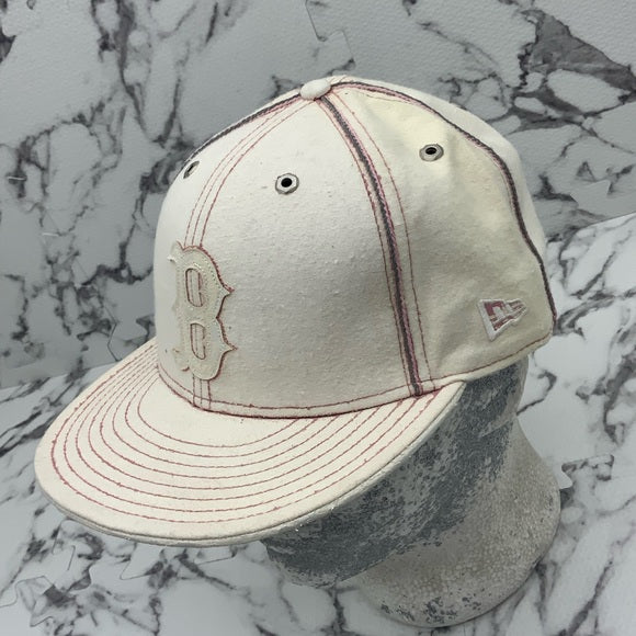 Men's New Era Cap Vintage Off White | Pink Boston Red Sox 59FIFTY MLB Hats NWT