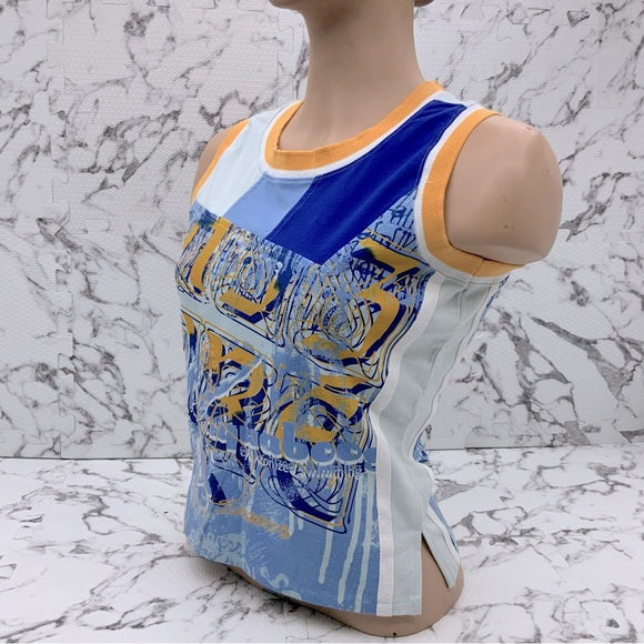 Women's Azzure Sky Blue | Yellow | Royal All Over Print Tank Top NWT
