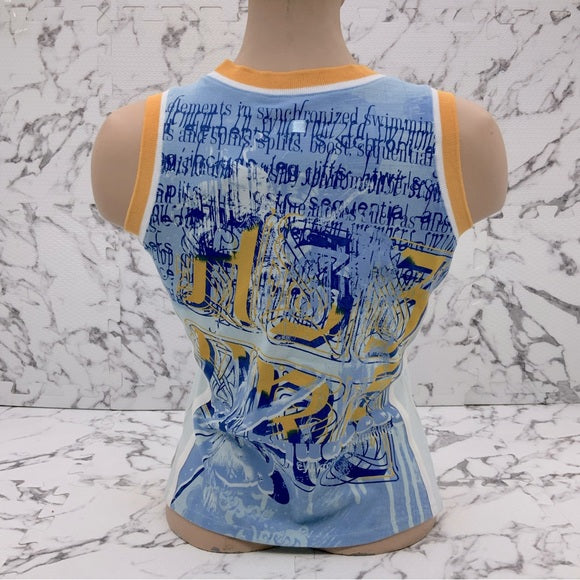 Women's Azzure Sky Blue | Yellow | Royal All Over Print Tank Top NWT
