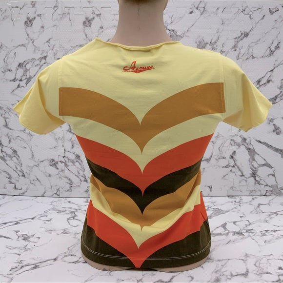 Women's Azzure Yellow | Wheat | Orange | Brown Short Sleeve Tee Shirt NWT