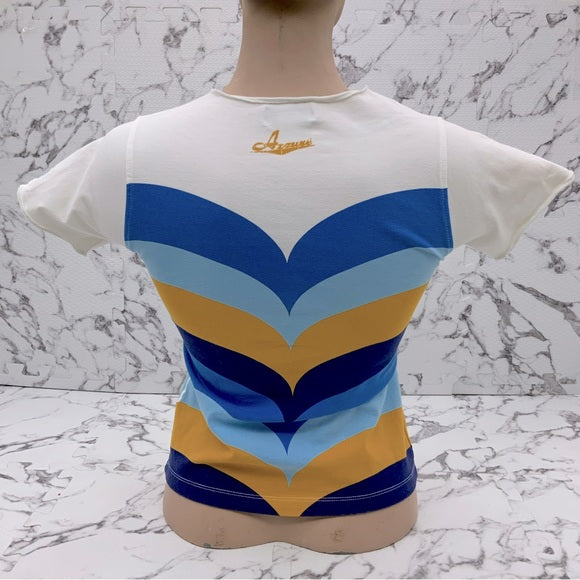 Women's Azzure White | Blue | Sky | Wheat Short Sleeve Tee Shirt NWT