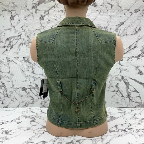 Women’s Playboy Green | Vintage Denim Vest NWT