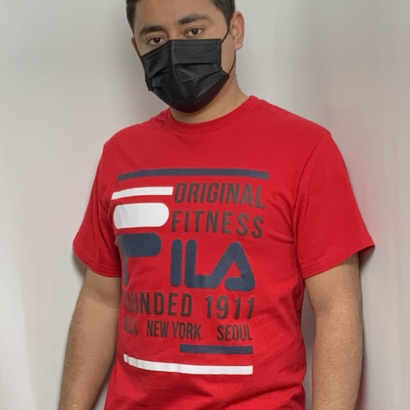 Men's Fila Red Short Sleeve Tee Shirt