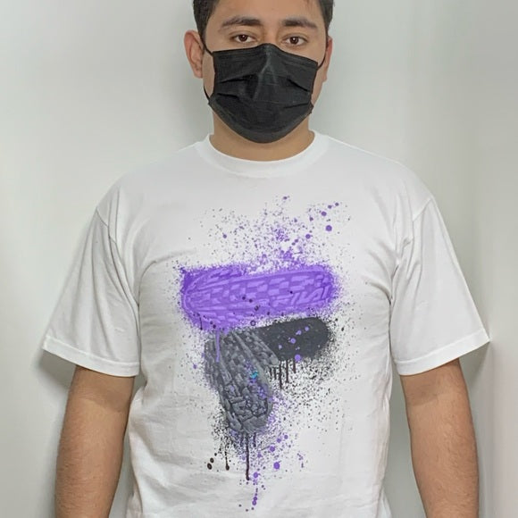 Men's Fila White | Purple | Grey Signature Short Sleeve Tee Shirt