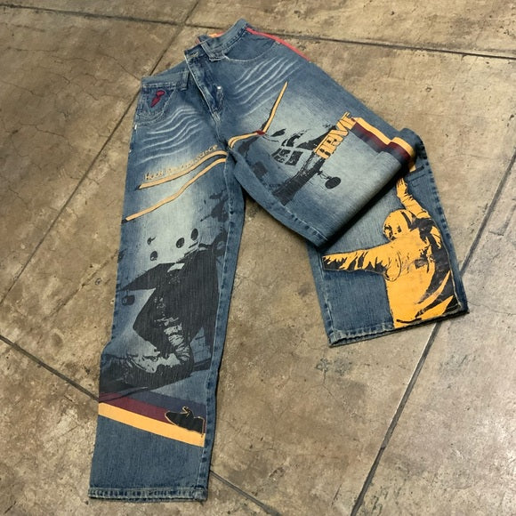 Men's Arme Blue Vintage Helicopter Denim Pants NWT