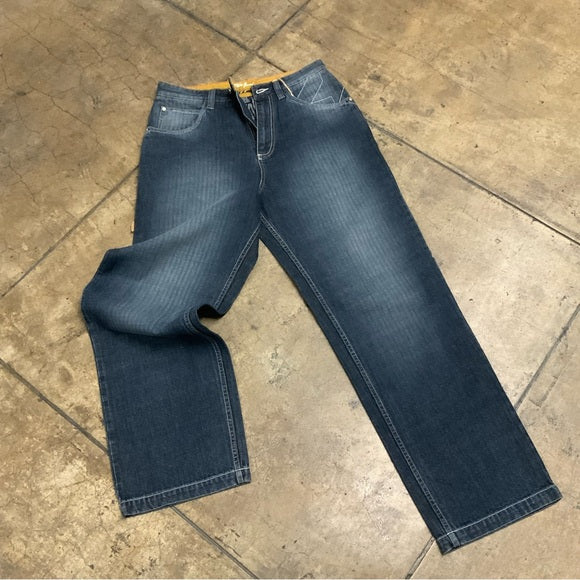 Men's Phat Farm Dk Blue Washed Denim Pants NWT