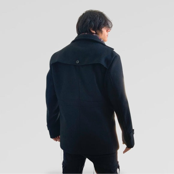 Men's Manzini Black | Red Detachable Scarf Casual Coat NWT