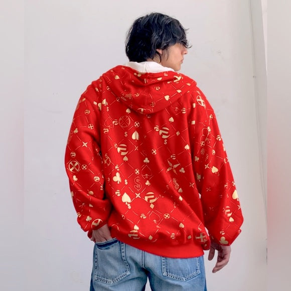 Men’s Pepe Jeans Red | Gold Full Zip Hoodie NWT