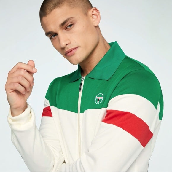Men’s Sergio Tacchini Kelly Green | Ivory | Red Casual Tracksuit NWT