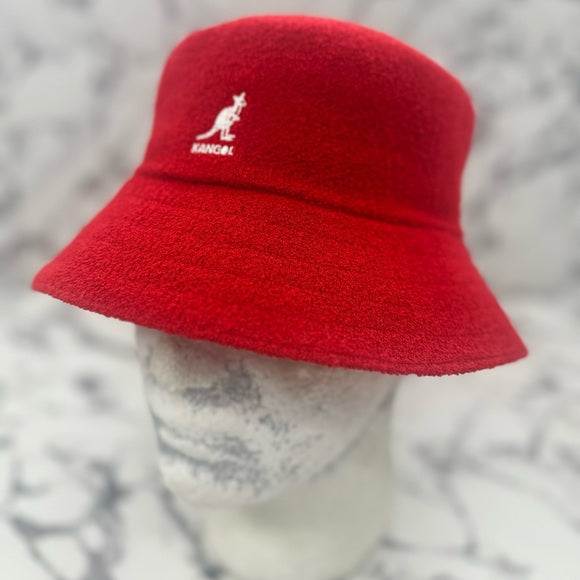 Men's Kangol Red | White Bermuda Bucket Hat NWT