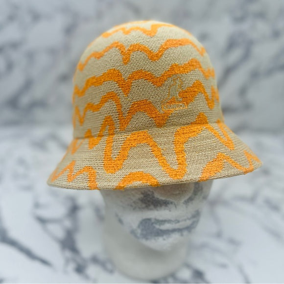 Men's Kangol Khaki | Orange Meltdown Casual Bucket Hat NWT
