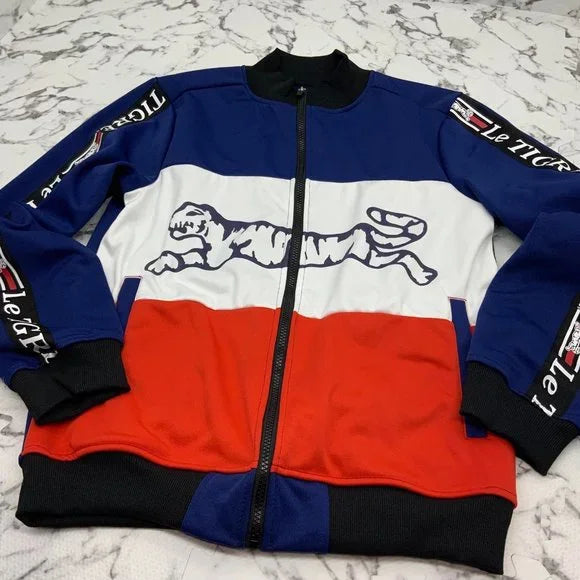Men's Le Tigre Navy | Red | White Fleece Track Jacket NWT