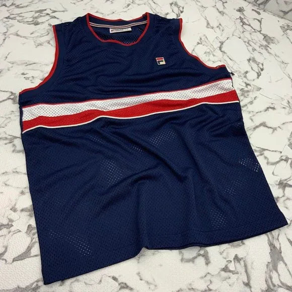 Men's Fila Navy | Red | White Mesh Short Set NWT