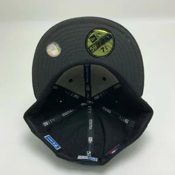New Era Cap MLB NY Yankees Black Royal Blue Glittered 59FIFTY Hat