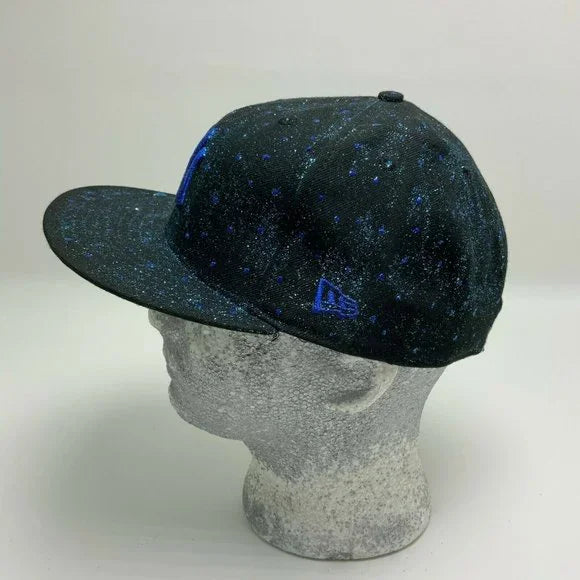 New Era Cap MLB NY Yankees Black Royal Blue Glittered 59FIFTY Hat