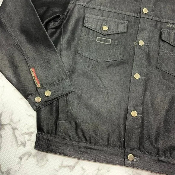Men's Avirex Black Casual Denim Jacket NWT