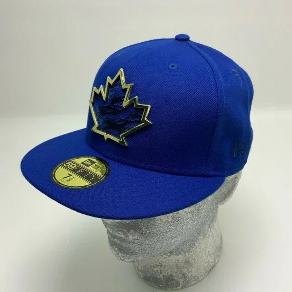 Men's New Era Cap MLB Toronto Blue Jays Royal Blue Navy Gold Plate 59FIFTY Hat