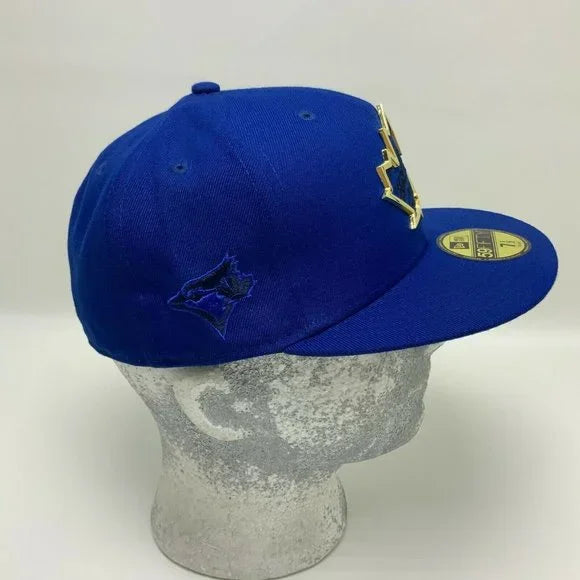 Men's New Era Cap MLB Toronto Blue Jays Royal Blue Navy Gold Plate 59FIFTY Hat