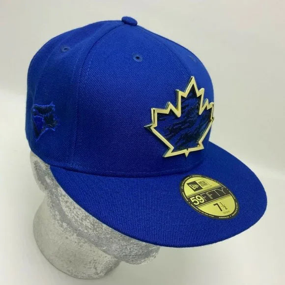 Men's New Era Cap MLB Toronto Blue Jays Royal Blue Navy Gold Plate 59FIFTY Hat