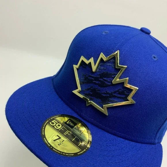 Men's New Era Cap MLB Toronto Blue Jays Royal Blue Navy Gold Plate 59FIFTY Hat