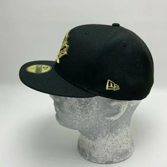 Men's New Era Cap MLB Toronto Blue Jays Black Gold Plate 59FIFTY Hat