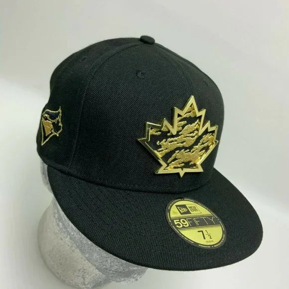 Men's New Era Cap MLB Toronto Blue Jays Black Gold Plate 59FIFTY Hat