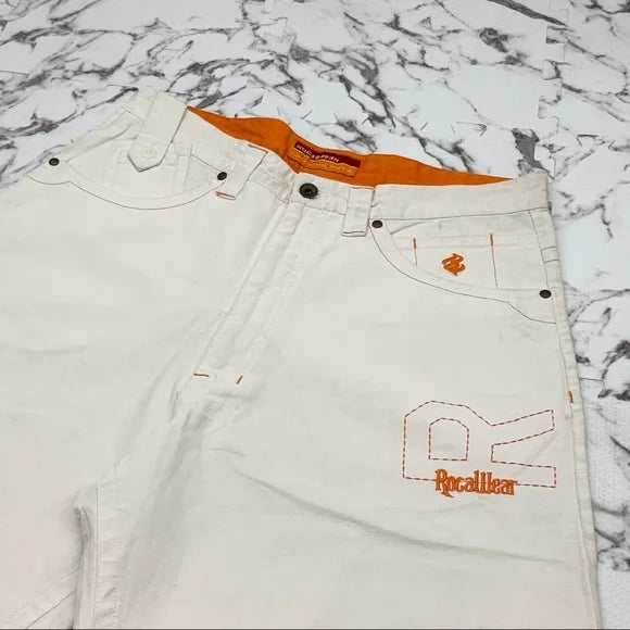 Men's Rocawear Off White | Orange Casual Shorts NWT