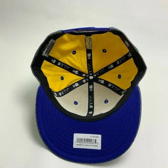 Men's New Era Cap Yellow | Royal Blue Mesh Golden State Warriors 9FIFTY NBA NWT