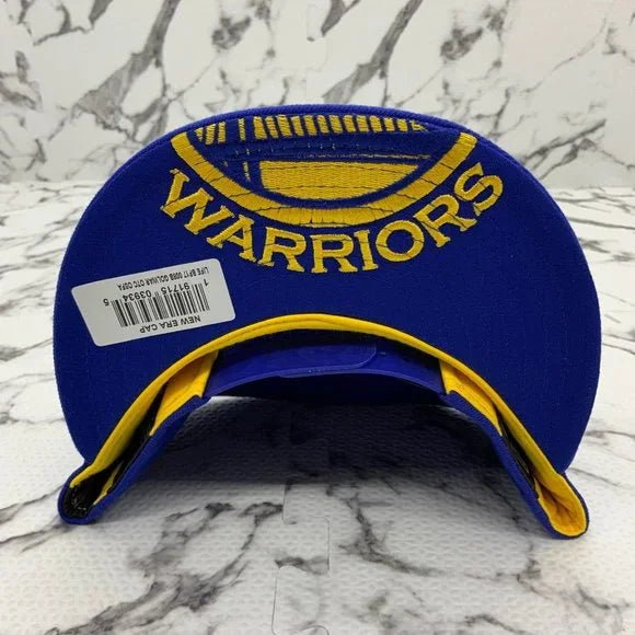 Men's New Era Cap Royal Blue | Yellow State Warriors Big Logo 9FIFTY NBA NWT