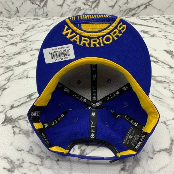 Men's New Era Cap Royal Blue | Yellow State Warriors Big Logo 9FIFTY NBA NWT